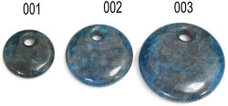 Pandantiv din Apatit Albastru Mineral Natural Disc 28-50 x 7-11 mm - 1 Buc