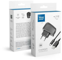 Blue Star USB-A hálózati töltő adapter USB-C kábellel, 2A, fehér - tok-store