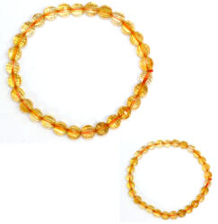  Bratara din Citrin Natural - Diametru 54 mm - Rotunda Fatetata 6x6 mm - 1 Buc