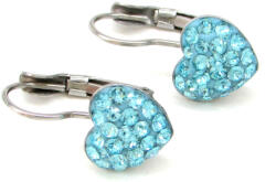 HÉRA SZÍV KAPCSOS fülbevaló - 10 mm (light turquoise) (2023062712)