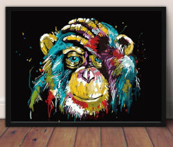 Pictorul Fericit Wavering Monkey - Pictură pe numere Panza pictura