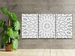 PontPöttyöző - Absztrakt virág (3 db-os készlet) Méret: 30x40cm (3db), Keretezés: Keret nélkül (csak a vászon), Szín: Zöld