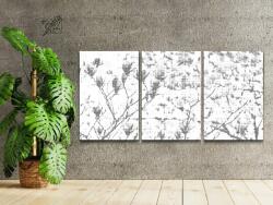 PontPöttyöző - Virágzó liliomfa (3 db-os készlet) Méret: 30x40cm (3db), Keretezés: Keret nélkül (csak a vászon), Szín: Fekete