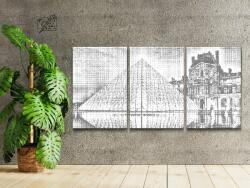  PontPöttyöző - A párizsi Louvre Múzeum (3 db-os készlet) Méret: 40x60cm (3db), Keretezés: Keret nélkül (csak a vászon), Szín: Piros