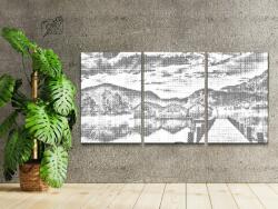 PontPöttyöző - Tó a gyönyörű természetben (3 db-os készlet) Méret: 30x40cm (3db), Keretezés: Keret nélkül (csak a vászon), Szín: Kék