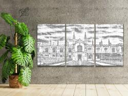 PontPöttyöző - Palota (3 db-os készlet) Méret: 40x60cm (3db), Keretezés: Keret nélkül (csak a vászon), Szín: Piros