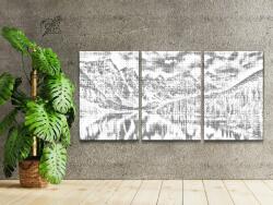  PontPöttyöző - Tó a kanadai Rocky Mountains hegységben (3 db-os készlet) Méret: 40x60cm (3db), Keretezés: Keret nélkül (csak a vászon), Szín: Zöld