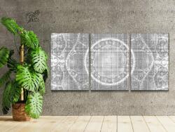 PontPöttyöző - Kaleidoszkóp (3 db-os készlet) Méret: 30x40cm (3db), Keretezés: Keret nélkül (csak a vászon), Szín: Kék