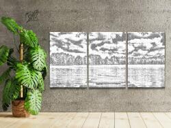  PontPöttyöző - Híd a természetben (3 db-os készlet) Méret: 30x40cm (3db), Keretezés: Keret nélkül (csak a vászon), Szín: Fekete