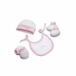 Inter Baby Set cadou nou nascuti 4 piese din bumbac Inter Baby - alb si roz (IBSET01-02)