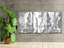 PontPöttyöző - Békés oázis (3 db-os készlet) Méret: 30x40cm (3db), Keretezés: Keret nélkül (csak a vászon), Szín: Kék