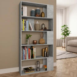 vidaXL Bibliotecă/Separator cameră, gri beton, 80 x 24 x 159 cm, PAL (800103) Biblioteca