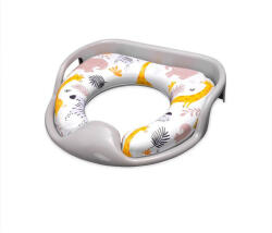 Lorelli Reductor moale pentru toaleta, cu manere, model universal, Animals Grey (10130990010) Olita