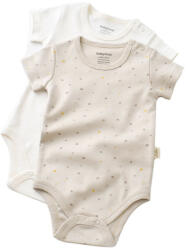 BabyCosy Set 2 body-uri bebe unisex -100% bumbac organic - Crem cu buline, Baby Cosy (Marime: 0-3 Luni) (BC-CSY5755-18)