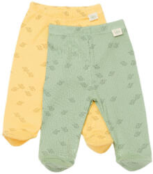 BabyCosy Set 2 pantalonasi cu botosei Printed, BabyCosy, 50% modal+50% bumbac, Lamaie/Verde (BC-CSYM11615-3)