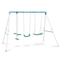 KLARFIT Olav, albastru, leagăn de grădină pentru copii, cadru din oțel (SW1-Swing-3-BL) (SW1-Swing-3-BL) - electronic-star Leagan