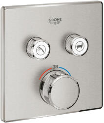 GROHE Baterie cada - dus incastrata Grohe Grohtherm SmartControl crom periat Supersteel fara corp ingropat (29124DC0)