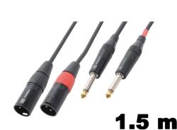 PD CONNEX CX64-1, 5 sztereo jelkábel (2x XLR papa - 2×6, 3 mm Jack) - (1, 5 m) (177057)