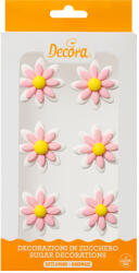 Decora Decor Zahar - Margarete Alb Galben Roz O 3.5 cm, 6 buc (500521)
