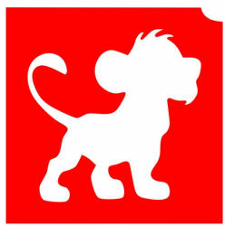 KiviArt 4x4cm Csillámtetoválás sablon 07 oroszlánkölyök