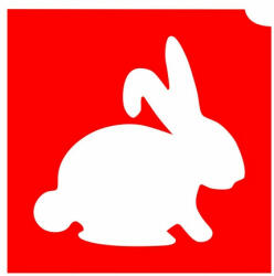 KiviArt 4x4cm Csillámtetoválás sablon 06 nyúl, nyuszi