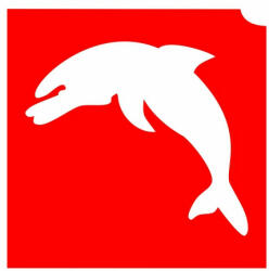 KiviArt 4x4cm Csillámtetoválás sablon 02 delfin