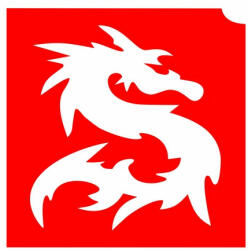 KiviArt 4x4cm Csillámtetoválás sablon 08 Sárkány