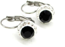APHRODITÉ kapcsos fülbevaló - 8 mm (jet fekete-crystal) (223062725)