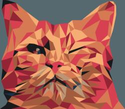  Festés számok szerint - Vektor macska Méret: 40x60cm, Keretezés: Keret nélkül (csak a vászon)