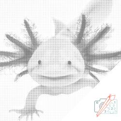  PontPöttyöző - Axolotl 3 Méret: 50x50cm, Keretezés: Keret nélkül (csak a vászon), Szín: Kék