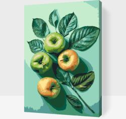 Festés számok szerint - Almás háttér Méret: 40x60cm, Keretezés: Keret nélkül (csak a vászon)