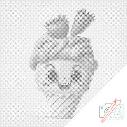  PontPöttyöző - Epres fagyi Méret: 50x50cm, Keretezés: Keret nélkül (csak a vászon), Szín: Piros