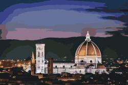 Festés számok szerint - Santa Maria del Fiore este Méret: 40x60cm, Keretezés: Keret nélkül (csak a vászon)