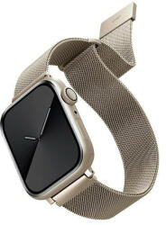 UNIQ Apple Watch 4/5/6/7/SE, okosóra szíj, fém, ezüst "starlight" , 42/44/45mm, UNIQ