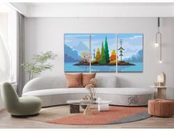  Festés számok szerint - Kis sziget (3 db-os készlet) Méret: 30x40cm (3db), Keretezés: Keret nélkül (csak a vászon)