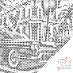  PontPöttyöző - Cadillac Méret: 50x50cm, Keretezés: Keret nélkül (csak a vászon), Szín: Kék