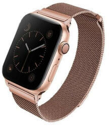 UNIQ Apple Watch 4/5/6/7/SE, okosóra szíj, fém, rózsaszín, 38/40/41mm, UNIQ