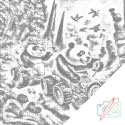  PontPöttyöző - Panda-verseny Méret: 50x50cm, Keretezés: Keret nélkül (csak a vászon), Szín: Piros
