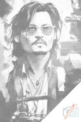 PontPöttyöző - Johnny Depp Méret: 40x60cm, Keretezés: Keret nélkül (csak a vászon), Szín: Fekete