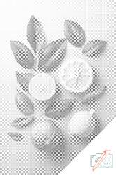 PontPöttyöző - Citrusos háttér Méret: 40x60cm, Keretezés: Keret nélkül (csak a vászon), Szín: Kék