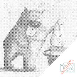  PontPöttyöző - Nyúl a kalapból Méret: 50x50cm, Keretezés: Keret nélkül (csak a vászon), Szín: Kék