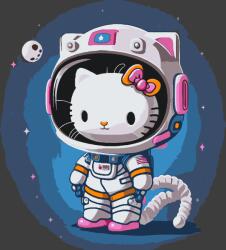  Festés számok szerint - Hello Kitty Méret: 50x50cm, Keretezés: Keret nélkül (csak a vászon)