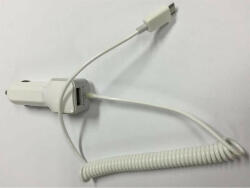 Univerzális fehér 1A micro usb + 2.1A USB szivartöltő - bluedigital