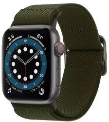 Spigen Apple Watch 4/5/6/7/SE, okosóra szíj, szövet, zöld, 42/44/45mm, Spigen
