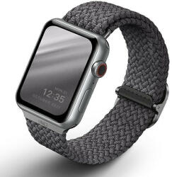 UNIQ Apple Watch 4/5/6/7/SE, okosóra szíj, szürke, fonott, 42/44/45mm, UNIQ