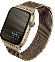 UNIQ Apple Watch 4/5/6/7/SE, okosóra szíj, fém, arany, 42/44/45mm, UNIQ - bluedigital