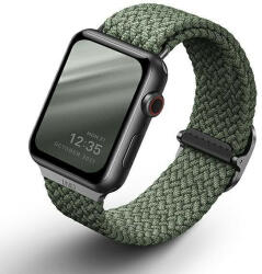 UNIQ Apple Watch 4/5/6/7/SE, okosóra szíj, zöld, fonott, 38/40/41mm, UNIQ