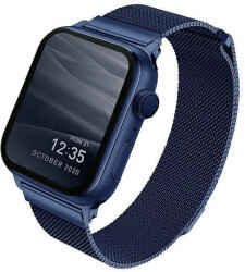 UNIQ Apple Watch 4/5/6/7/SE, okosóra szíj, fém, kék, 38/40/41mm, UNIQ - bluedigital