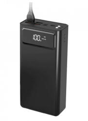  Power Bank, 30000mAh, 4xUSB, Type-C, Micro USB, 8pin port, fekete, XO-PR123 - bluedigital
