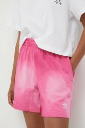 adidas Originals pamut rövidnadrág rózsaszín, mintás, magas derekú - rózsaszín XS
